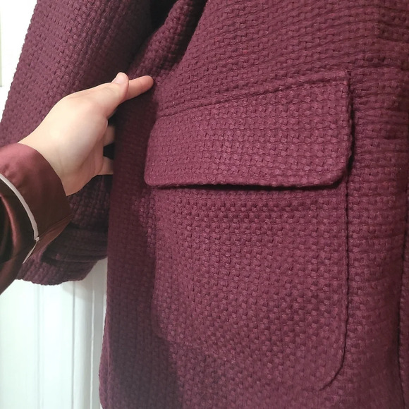 Madden Girl Women's Hooded Toogle Coat with Faux Fur Trim Size 3X Merlot NWT - Picture 4 of 13